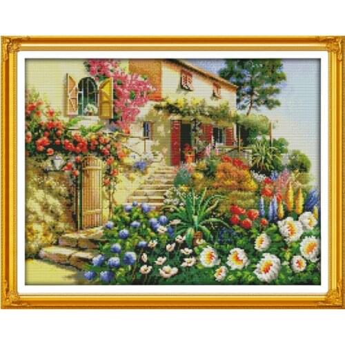 Garden Villa (2) cross stitch kit 14ct 11ct count printed canvas stitching embroidery DIY handmade needlework
