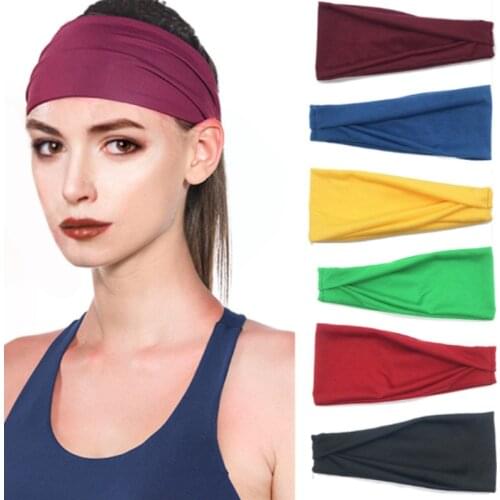 Unisex Sport Cotton Sweatband Headband for Men Women Soft and breathable Headwear Solid color Hairband Sweatband