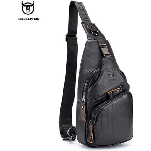BULLCAPTAIN Genuine Leather Mens Messenger Bag Casual Bag Crossbody Bag Shoulder Bag Mens Bag Mens Shoulder Bag Mens Shape