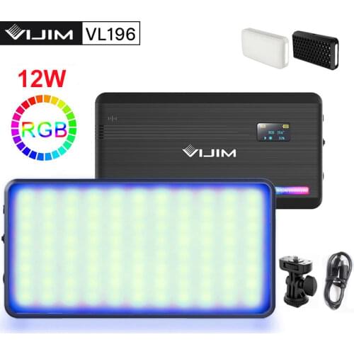 VIJIM VL196 2500K-9000K RGB Led Video Light Dimmable Fill Light With Diffuser for 3000mAh Battery Photography Studio Light