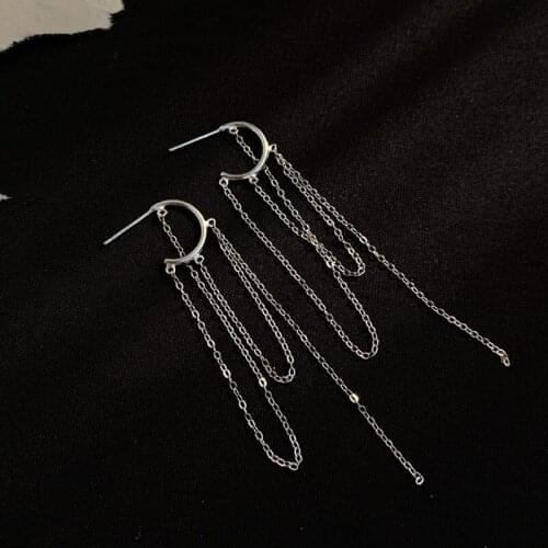 Drop Earrings Tassel Long Chain For Women Korean Fashion Vintage Simple Geometric High Quality Hot Lady Party Jewelry BOYULIGE