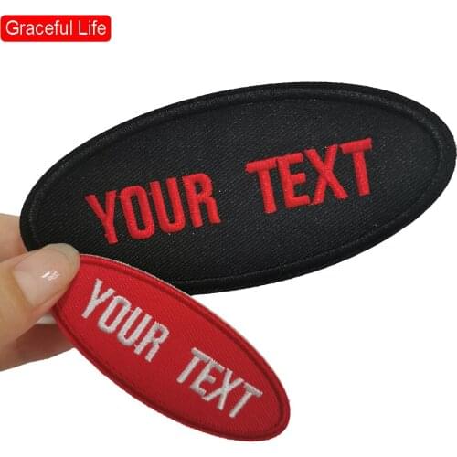 Embroidery personalized Custom Name Text Patch Stripes Badge Iron On Backing Patches For Clothes Backpack Hat