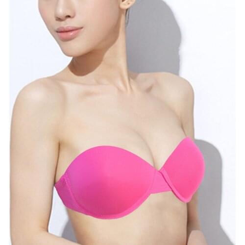 Ladies Secret Push Up Bra Thick Padded Bra For Women Small Breast Strapless Plunge Bralette Plus Size 70 75 80 85 90 A B C D