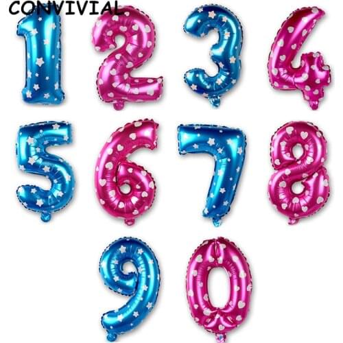 1Pc 32 inch Heart Number Foil Balloons Birthday Decoration Kids New Year Helium Balloon Baby Shower Globos Party Supplies PA11