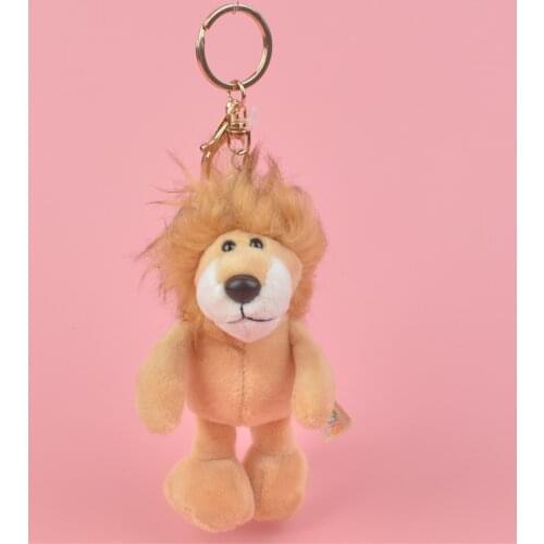 1pcs Lovely Stuffed Animal plush toy elephant monkey lion leopard small grab doll boutique pendant Keychains clip tiger Toys