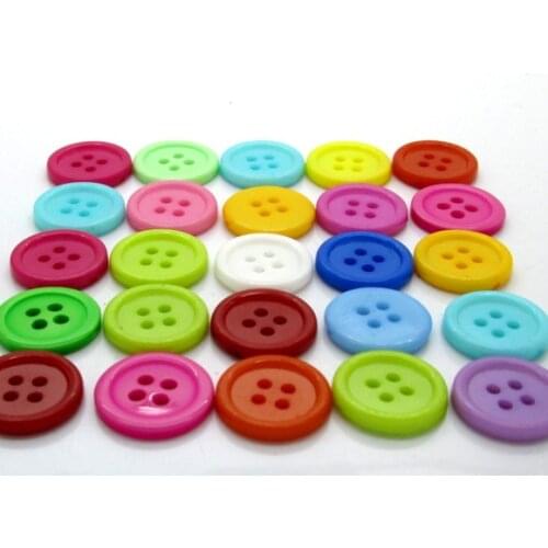 200Pcs Mixed Round Resin Sewing Buttons For Kids Clothes Scrapbooking Decorative Botones Handicraft DIY Accessories