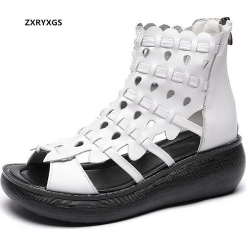 2021 New Classic Retro Summer Roman Sandals Platform Heighten Sandals Wedges Flat Comfortable Shoes Woman Fashionable Sandals