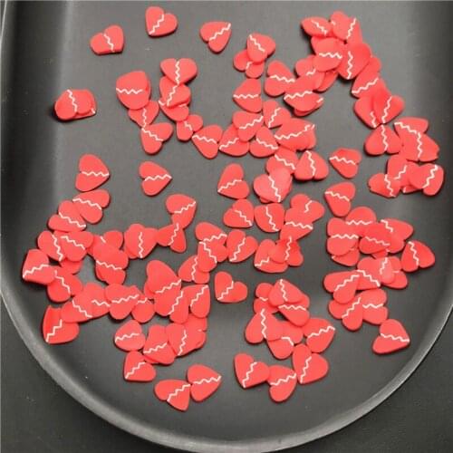 60g Red Heart Polymer Clay Slices Sprinkles for Kids Diy,Craft/Nail Art/Scrapbook Decoration,Filler Polymer Clay Embellishment