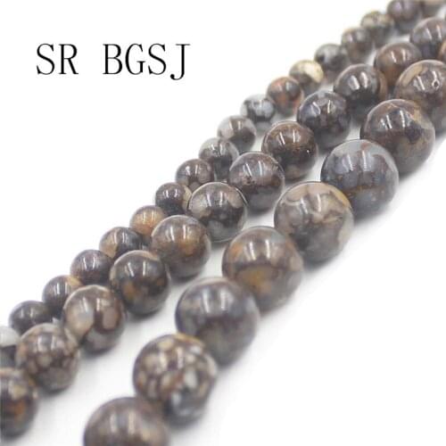 Free Shipping 6mm 8mm 10mm Round Fire Boulder Opal Loose Gems Stone Jewelry Design Beads Strand 15"