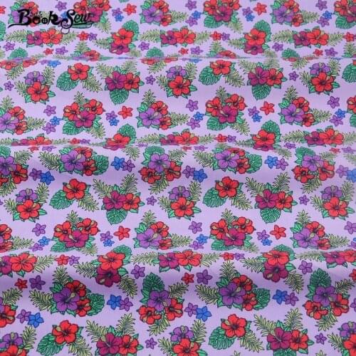 Booksew Cotton Poplin Fabric Light Purple Childrens Bed Sheets Floral Fat Quarter Meter Scrapbooking Dress Crafts Shirt Dolls
