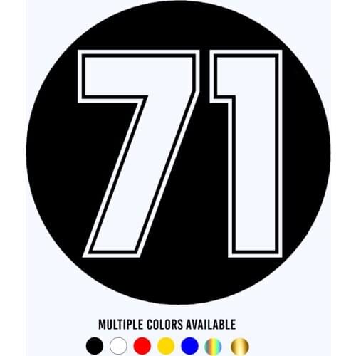 CK20312# Die-cut Vinyl Decal Figure Number 71 Car Sticker Waterproof Auto Decors on Car Body Bumper Rear Window