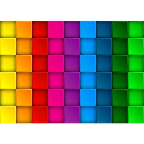 Colorful Square Wall Photography Background Vinyl Cloth Photocall Backdrops for Baby Children Portrait Photoshoot Fond Photo