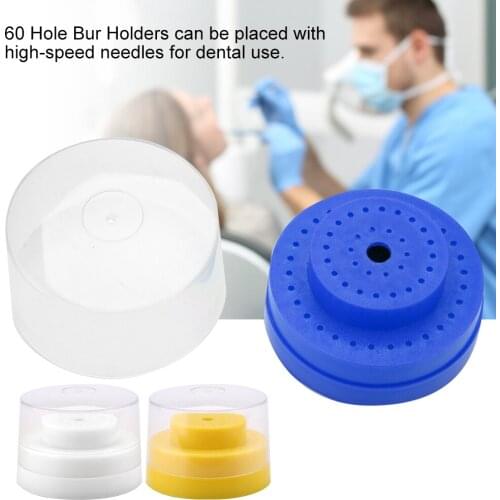 3 Colors 60 Holes Slots Round Bur Holder Block Case Holder Dental Instrument