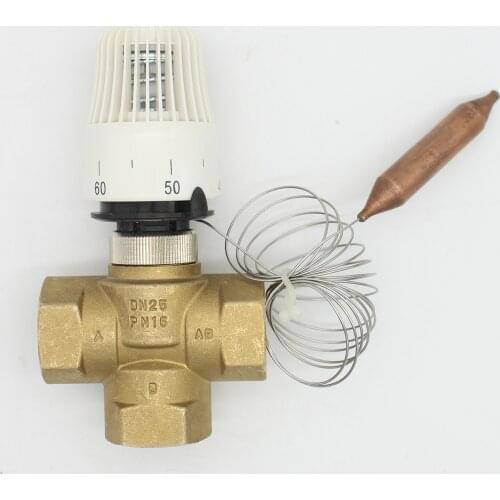 Energy saving 30-70 degree control Floor heating system thermostatic radiator valve M30*1.5 Remote controller 3 way brass valve