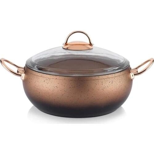 Schafer Jupiter Casting Granite 20 cm Deep Pots-Gold/Cooker Type: Gas, Electric, Halogen