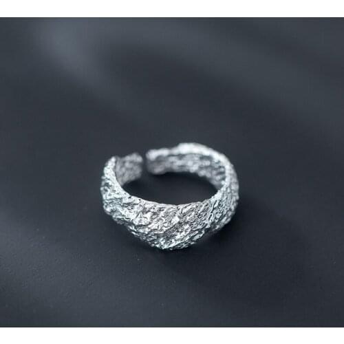 Genuine 100% 925 Sterling Silver Personality Creative Design Rings Open Adjustable For Boys Girls Lady Fashion Jewelry