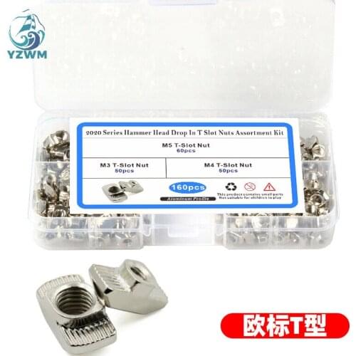 Cross Border Box 160pcs European Standard T-shaped Nut Block Special Nut M3-m4-m5 Combination Set for Aluminum Profile