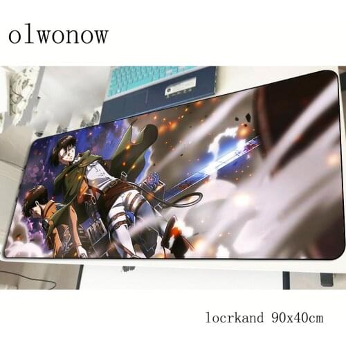 Attack on titan pad mouse computer gamer hot sales mouse pad 900x400x3mm padmouse cute mousepad ergonomic gadget office desk mat