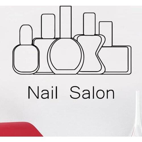 Nail Salon Wall Decals Beauty Salon Wall Decoration Art Vinyl Wall Stickers Manicure Fashion Gift Window Glass Decal S225