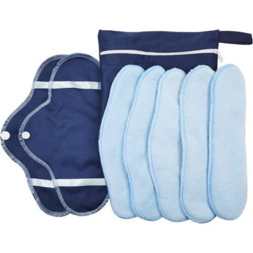 1 Set Washable Sanitary Towel Menstrual Pads Reusable Gasket Sanitary Napkin Cotton