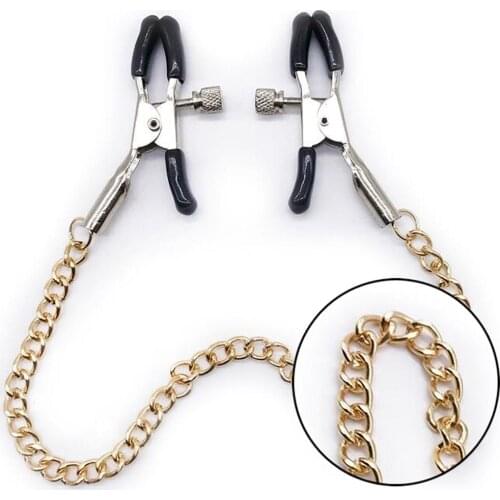 OLO Nipple Clamps 1 Pair Metal Bondage Nipple Clamps Chain Nipple Clips Labia Slave BDSM Women Toys Sex Games Sexual Game