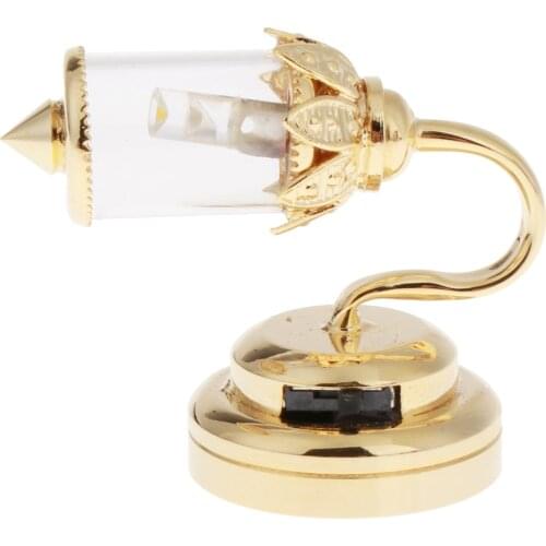 Dollhouse Miniatures Clear Lampshade LED Light Lamp Model Pretend Play Toy