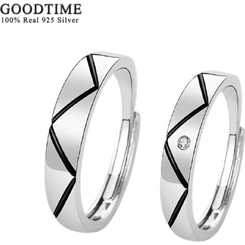 Fashion Genuine Silver 925 Rings For Lover Couple Ring Wedding Engagement Zircon Ring Jewelry Accessories For Women Men Party