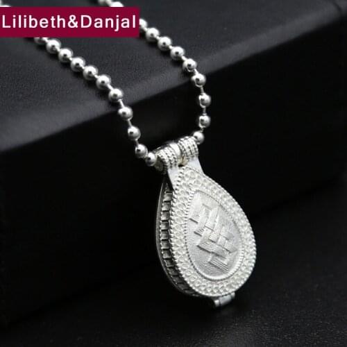 Men Necklace 925 Sterling silver Ga black box Bead Chain Pendant Necklace Gift Chinese knot Fine Jewelry FN31
