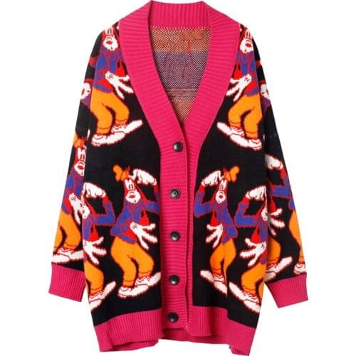 NEW Oversized Sweater Ladies Sweater jacket for obese women Trending Products Printing Knitted sweater long coat Cardigan 1927