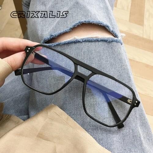 CRIXALIS Computer Glasses Reading Frame For Female Rivet Design Anti Fatigue Transparent Blue Light Blocking Glasses Men Women