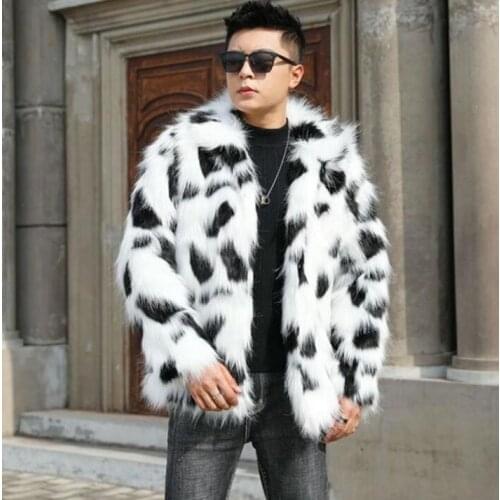 Autumn lapel fur leather jacket mens warm faux mink fur leather coat men loose jackets winter thicken jaqueta de couro fashion