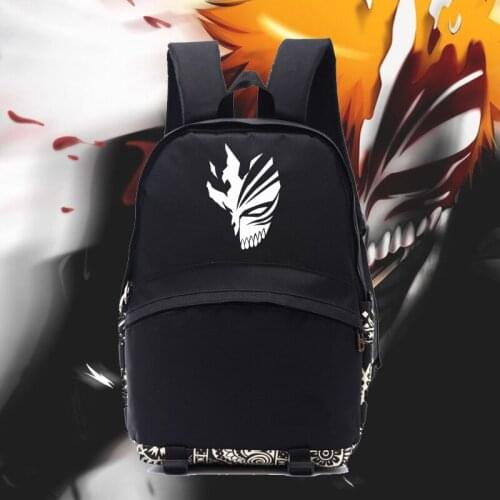 Bleach Ichigo concept bankai mask black nylon backpack school bags