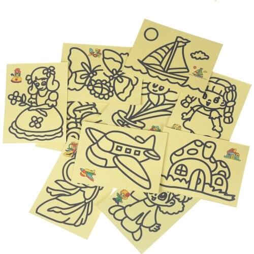 10pcs/lot Colorful Sands Children Kids Drawing Toys Sand Painting Pictures Kid DIY Crafts Education Toy For Boys And Girls