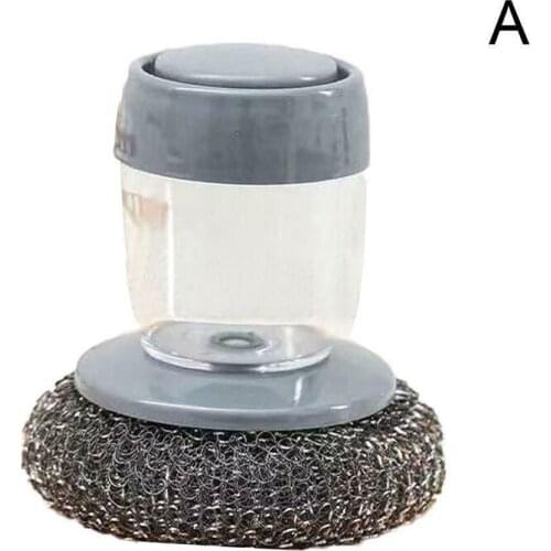 Easy Use Scrubber Wash Clean Tool Kitchen Dispensing Soap Palm BrushHolder Soap Dispenser Brush Kitchen Cleaning Tool