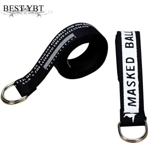 Best YBT Unisex Nylon belt Fashion nylon weave decoration Double ring buckle belt letter canvas casual student sport men belt