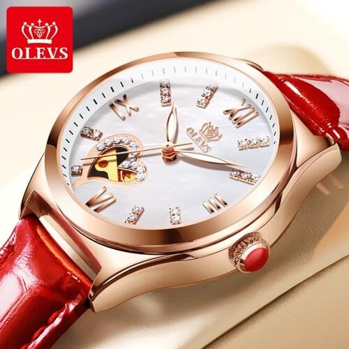 OLEVS 2020 Luxury Women Watches Top Brand Womens Automatic Mechanical Watch Waterproof Ladies Bracelet Wristwatch Female Clock