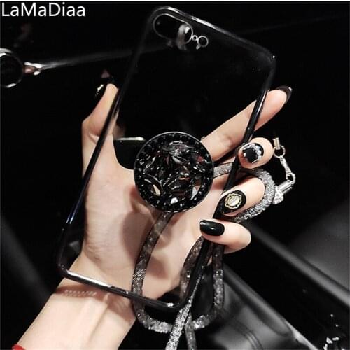 Luxury 3D Glitter Bling Rhinestone Diamond Soft Phone Case For iphone 11 12 Pro MAX X XS MAX XR 6 6S 7 8 PLUS Holder Stand Cover