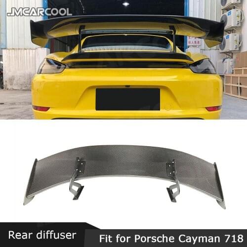 Dry Carbon/Wet Carbon Material Rear Trunk Lip Spoiler Decoration For Porsche Cayman 718 987 997 998 981 911 Boxster GT4