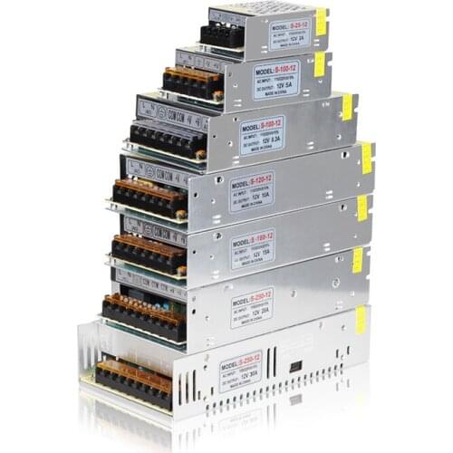 DC12V Lighting Transformers Power Adapter 2A - 40A for LED Strip Switching Power Supply 25W 60W 120W 200W 240W 300W 360W 480W