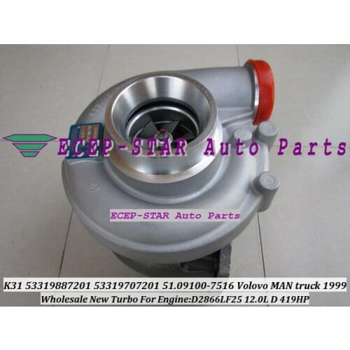 K31 7201 53319887201 53319707201 51.09100-7516 Turbo Turbine Turbocharger For Volvo For MAN Truck D2866LF25 1999- 12.0L D 419HP