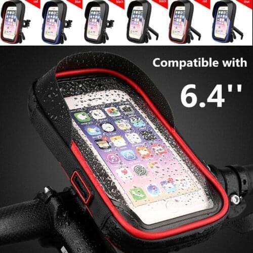 Waterproof Bicycle Phone Holder Motorcycle Phone Mount Stand 4.5-6.4inch Bike Handlebar Rear View Mirror Holder for iPhone