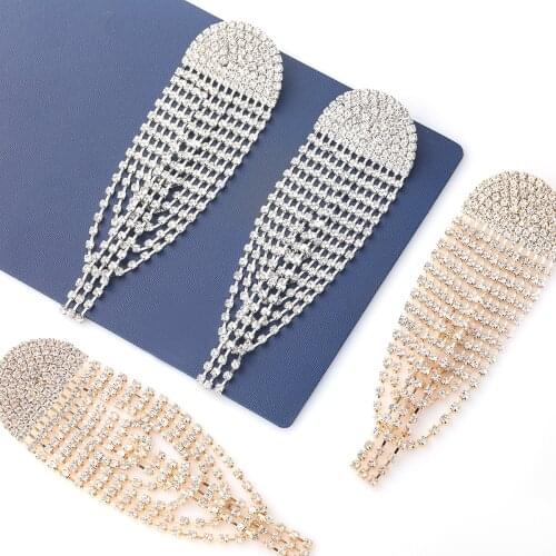 JIJIAWNEHUA New Trend Water Drill Claw Chain Long Rushed To Women Earrings Dinner Party Fashion Jewelry Accessories
