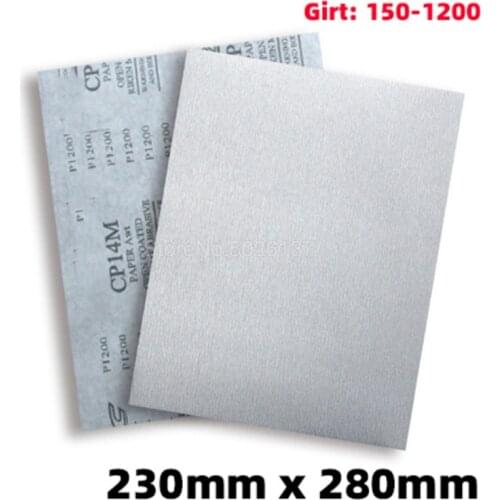 1PCS 9"X11" Wet And Dry Sandpaper 150-1200 Grit Waterproof Abrasive Square Superfine Brushed Water Sanding Paper Polishing