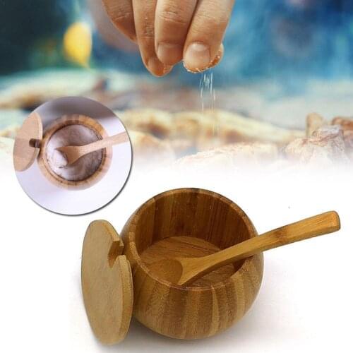 1pcs Wood Spice Jar Sugar Bowl Tea Coffee Salt Seasoning Box Kitchen Gadget New Arrival