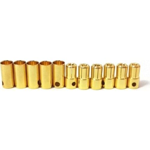 10 pairs 6.5mm Bullet Banana Plug Connector Male Female for RC Battery Part Gold PlatedARE4