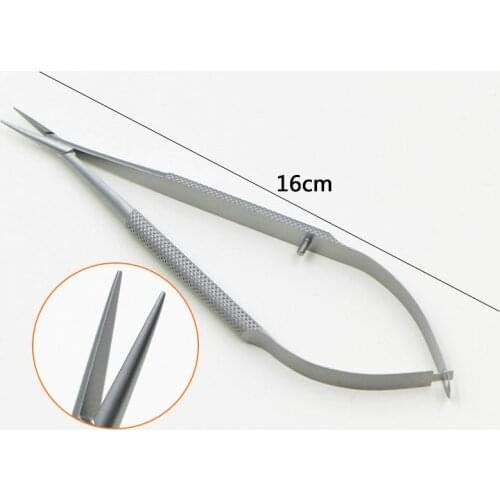 16cm stainless steel ophthalmic microscopy needle holder double eyelid surgery needle holder straight elbow