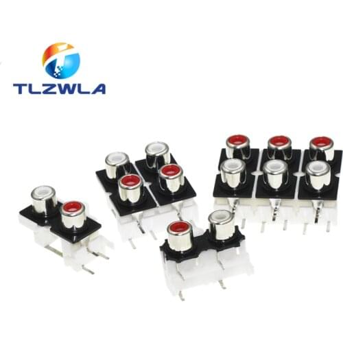 2Pcs RCA Socket Connector AV2-8.4-9 2-Hole, 4-Hole, 6-Hole Audio Connector Audio Connector Mother Socket Signal Audio Plug