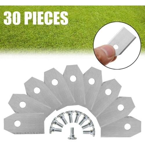 30Pcs Steel Lawnmower Blades Trimmer Cutter Piece + Screws For Gardena Robotic Lawnmower Garden Supplies