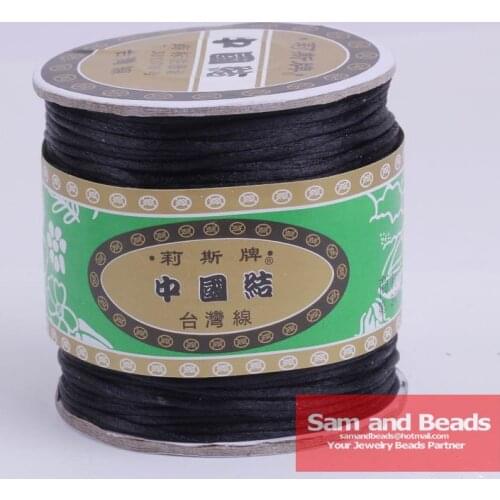 AAAAA+quality!! Black 165yardsx1.5mm Nylon Chinese Knot Macrame Cords Rattail Braided Bracelet cord NCK02
