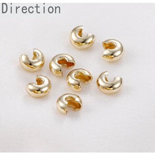 Customized 14K gold-clad accessories half moon buckle C buckle bracelet positioning beads ending buckle manual DIY accessories